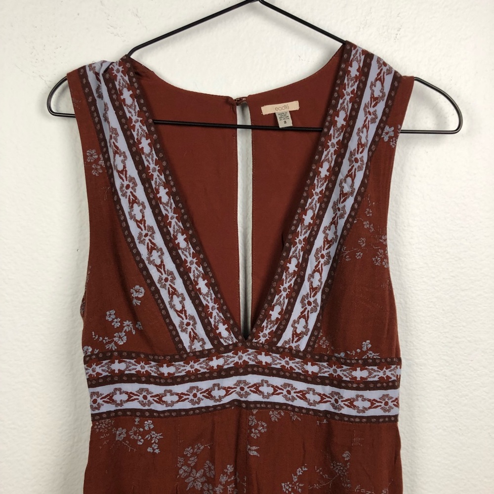 Urban Outfitters Ecote Plunge Romper Brown Floral - Picture 3 of 8
